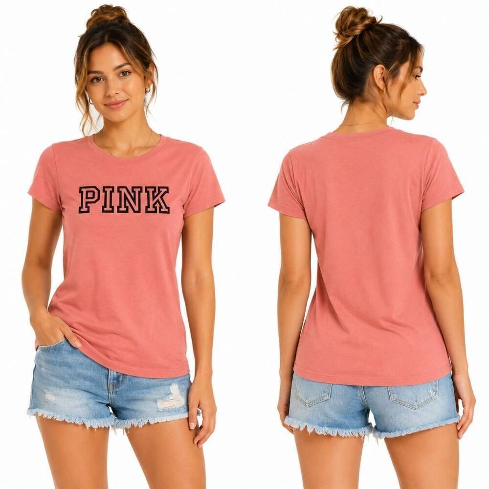 Victoria’s Secret PINK Logo Tee XS Pink Casual